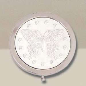  Rucci Round Butterfly Silver With Stones Mirror Beauty