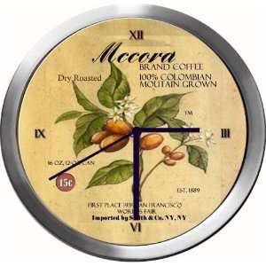  MCCORD 14 Inch Coffee Metal Clock Quartz Movement: Kitchen 