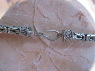   Bali 925 Sterling Silver Byzantine Chain Necklace 5mm Borobudur  