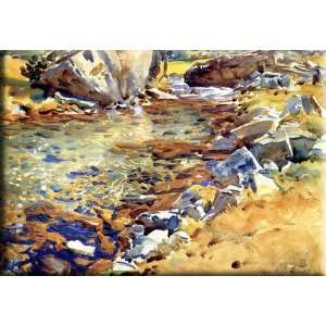  Brook among Rocks 16x11 Streched Canvas Art by Sargent, John Singer 