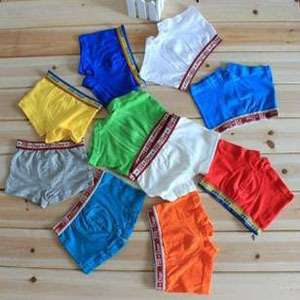 New Kids Boys Cotton Boxer Briefs Underwear Shorts 8 Plain Colors 5 