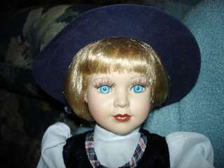 Swedish Maiden Porcelain Doll, Stunning Blue Eyes ; ) FREE SHIPPING 