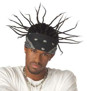 Gangsta Braids Corn Rows Coolio Rapper Wig w/ Bandana  