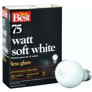  Do it Best Soft White Light Bulb, 75W 4PK SW BULB