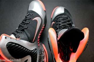 Nike Lebron 9 Sz 8 Mtllc Silver Bright Mango Zoom Air Max Hyperfuse 
