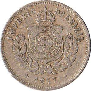 1877 Brazil 200 Reis Coin KM#478  