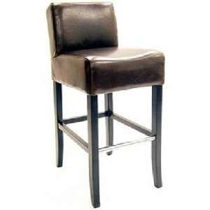  Dark Brown Y Shape Full Leather Bar Stool: Home & Kitchen