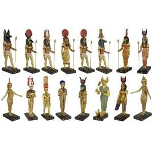  Pantheon Egyptian Gods Statues Set of 17   Large: Home 