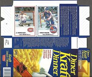    90 Kraft Dinner Box Flat, Canadiens Patrick Roy, Jets Brent Ashton