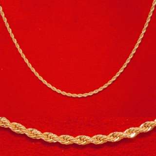 NEW 24K HEAVY GOLD GP 3mm FRENCH ROPE 24 CHAIN NECKLACE FAST FREE 