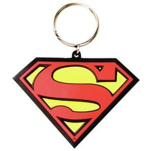  Rubber Superman Logo Keyring   Retro gift Automotive