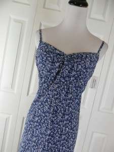 NWT B Moss Blue Floral Sleeveless Sun Dress Size 2  
