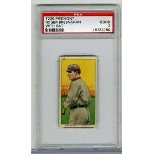  T206 Piedmont Roger Bresnahan With Bat PSA 2 Good: Sports 