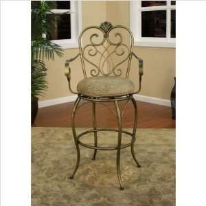   Stool Aged Bronze with Champagne Fabric   124781BA C22: Home & Kitchen