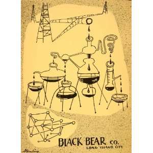  1953 Lithograph Harry Sternberg Art Black Bear Oil Car 