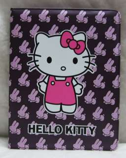 Hello Kitty leather case cover sleeve stand for apple iPad 2 purple 