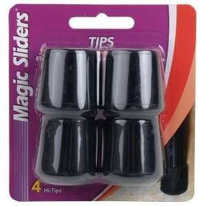  Rubber Furniture Tip, 1 1/8 Black 4 Pk