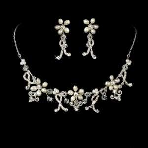 Matching Pearl Bridal Jewelry & Headband Style Tiara  