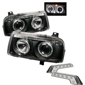   Halo Black Projector Headlights and LED Day Time Running Light Package