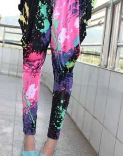   New Fashion Multi color Pattern Woman Jumpsuit Harem Pants H492  