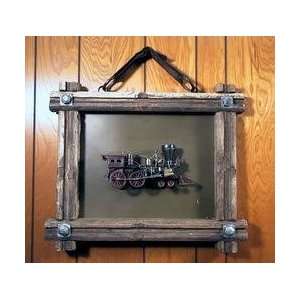  1881 Train in Wood Frame with Leather Strap Sports 