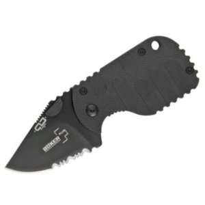  Boker Plus Knives P586 Black Part Serrated Subcom Linerlock Knife 