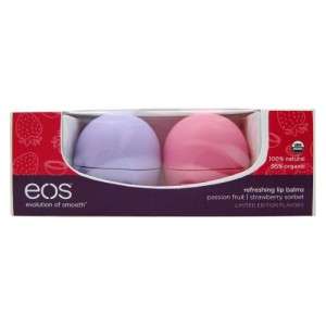 EOS Organic Lip Balm Passion Fruit + Strawberry Sorbet Set  