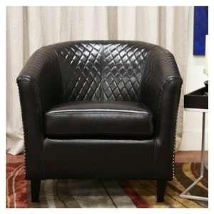  Baxton Studio Elenette Faux Leather Club Chair in Black 