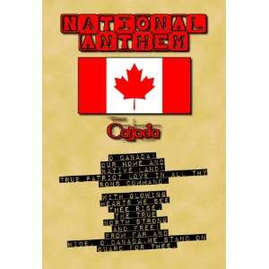  A4 Parchment Poster National Anthem Canada