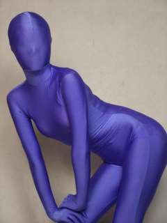 Fullbody lycra spandex zentai catsuit purple S XXL  