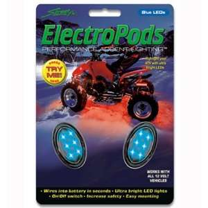  Street fx Electropod Blue Led Atv Black Oval Pods 