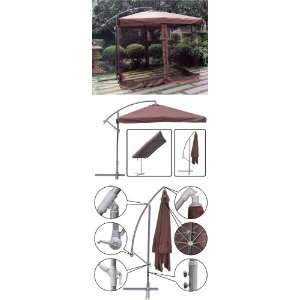  9 Outdoor Cantilever Umbrella Mosquito Net Tan: Patio 