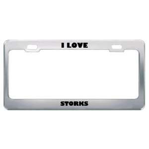  I Love Storks Animals Metal License Plate Frame Tag Holder 
