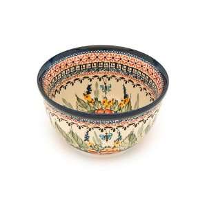    Polish Pottery Floral Butterfly Small Mixing Bowl