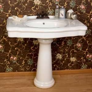  Carden Pedestal Sink   8 Widespread Faucet Hole Drillings 
