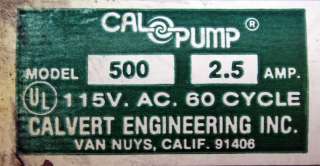 Calvert Engineering Inc. Model 500 Pond Pump Cal Pump  