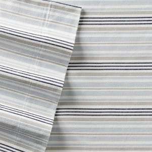 New 100% Cotton CAL KING Flannel Sheet Set BLUE STRIPE  