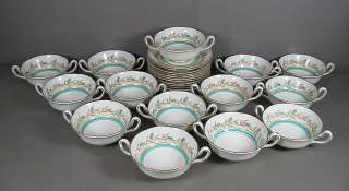 Set of 14 ROYAL DOULTON Cream Soup Bowls & Saucers in PRELUDE  