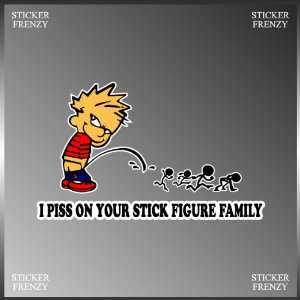  I Pee on Your Stick Figure Family Funny Design Vinyl Decal 