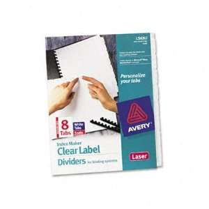  Index Maker Clear Label Unpunched 8 Tab Dividers, White, 5 
