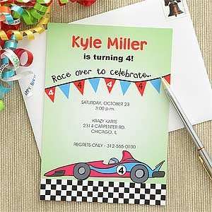  Car Racing Personalized Kids Birthday Invitations Health 
