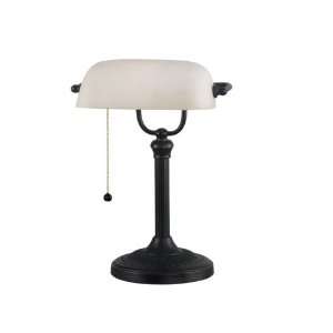 By Kenroy Home Amherst Collection Oil Rubbed Bronze Finish Banker Lamp