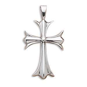  Double Side Cross Pendant with 18 Steel Chain: Jewelry