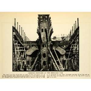  1932 Print Steel Ship French Line Marine Construction Boat 