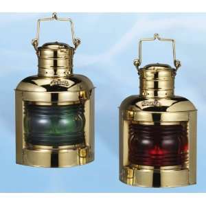 12 Inch High Quality Brass Port And Starboard Lanterns Electric or Oil 