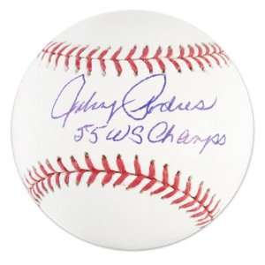 Johnny Podres Autographed Baseball  Details: 55 WS Champs Inscription 