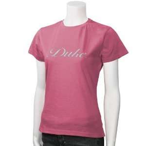  Duke Blue Devils Pink Slim Fit Baby Doll T shirt: Sports 