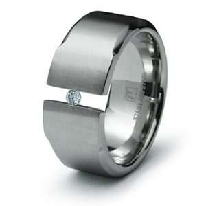    End CZ Stainless Steel Tension Wedding Band Ring 10mm, 10: Jewelry