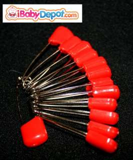   Cloth Diaper/Nappy Pins Fastener lock Pin Plastic Head Baby Shower RED