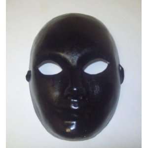 Shiny Black Full Face Paper mache Carnival Mask Wall 